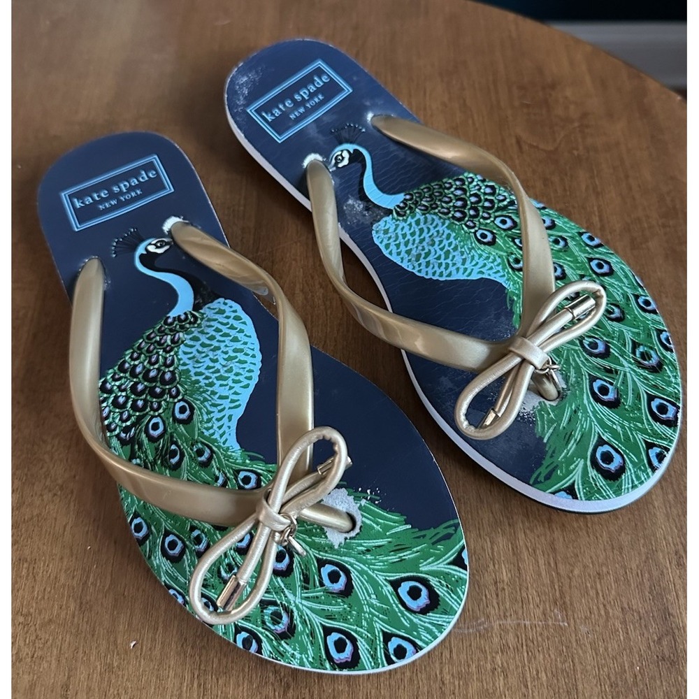 Kate Spade Women's Flip Flop Sandals Size 7-8 Peacock